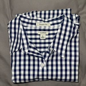 Women's Wrinkle-Free Pinpoint Oxford Shirt, Long-Sleeve Relaxed Fit Plaid
